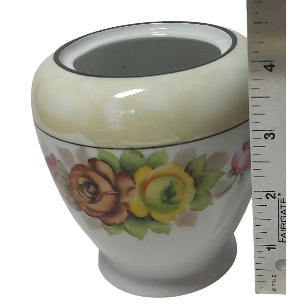 Antique Hand Painted Noritake Jar  Hand Painted Lusterware‎ Floral Roses No Lid